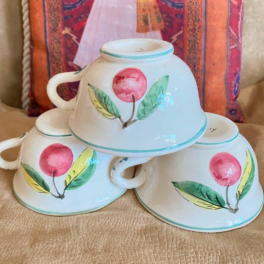 pack of 3 vintage italian cups for tea